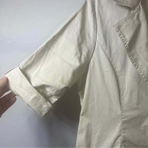 CAbi jacket style 777 Sandy Trench Coat khaki cream color size 8 no belt - Picture 6 of 14